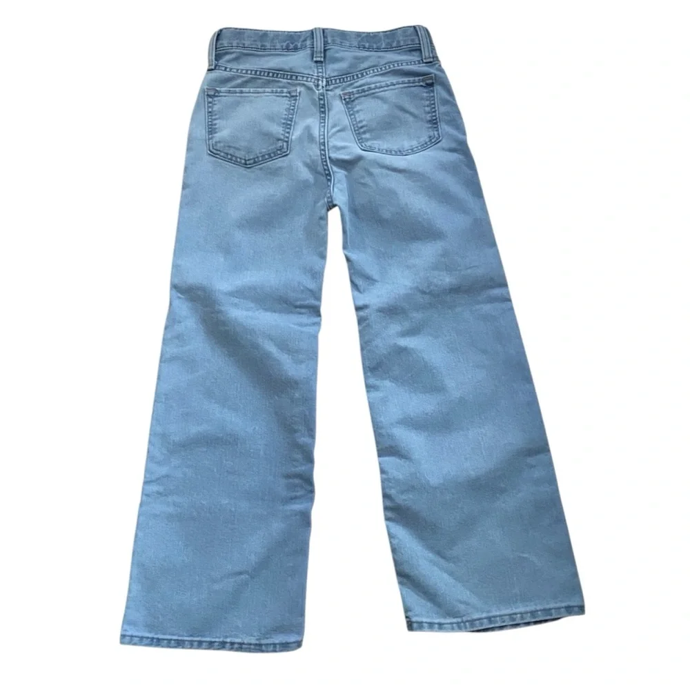 Old Navy High Rise Baggy Wide Leg Faded Wash Girls Jeans Sz 10